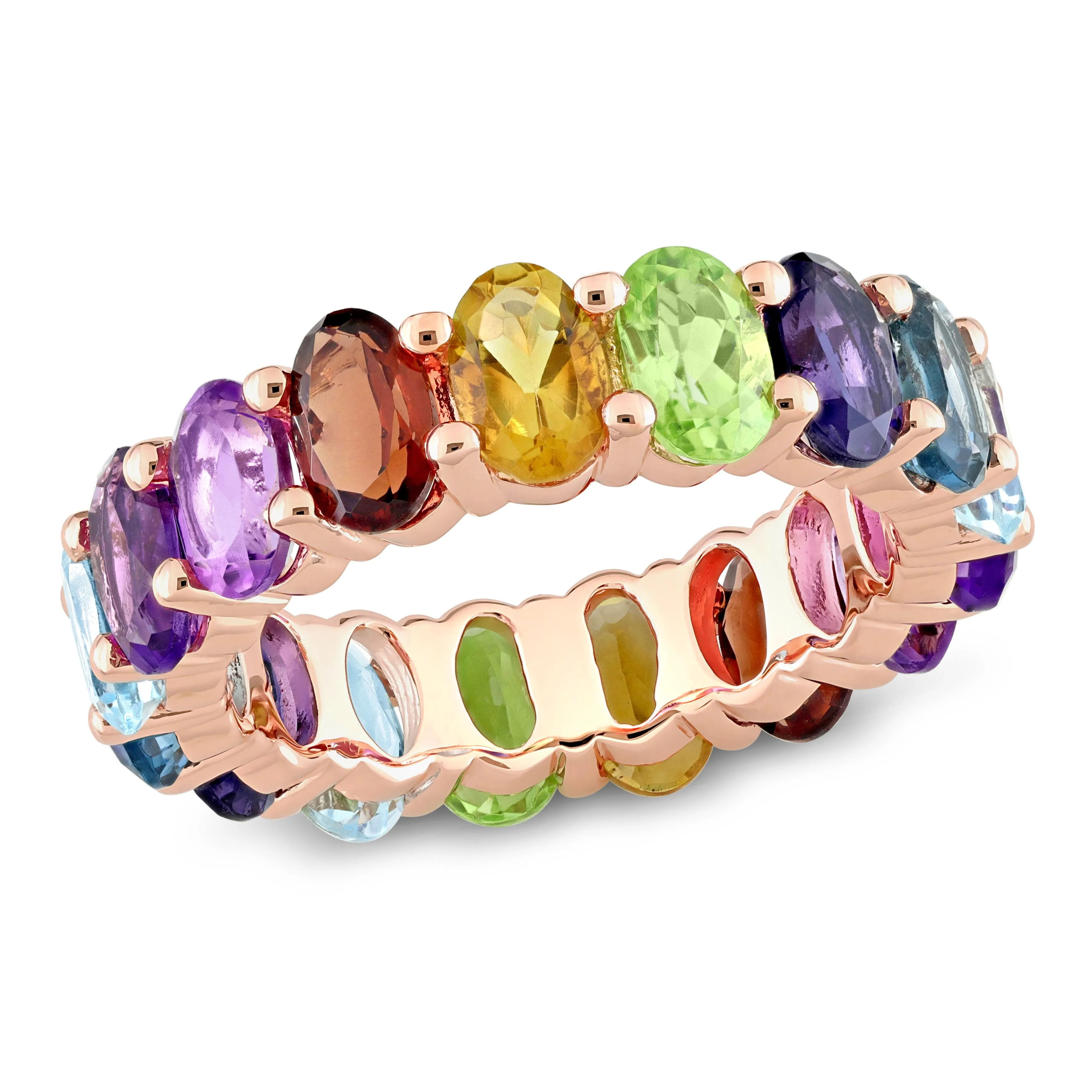 14K Rose Gold Gemstone Eternity Ring