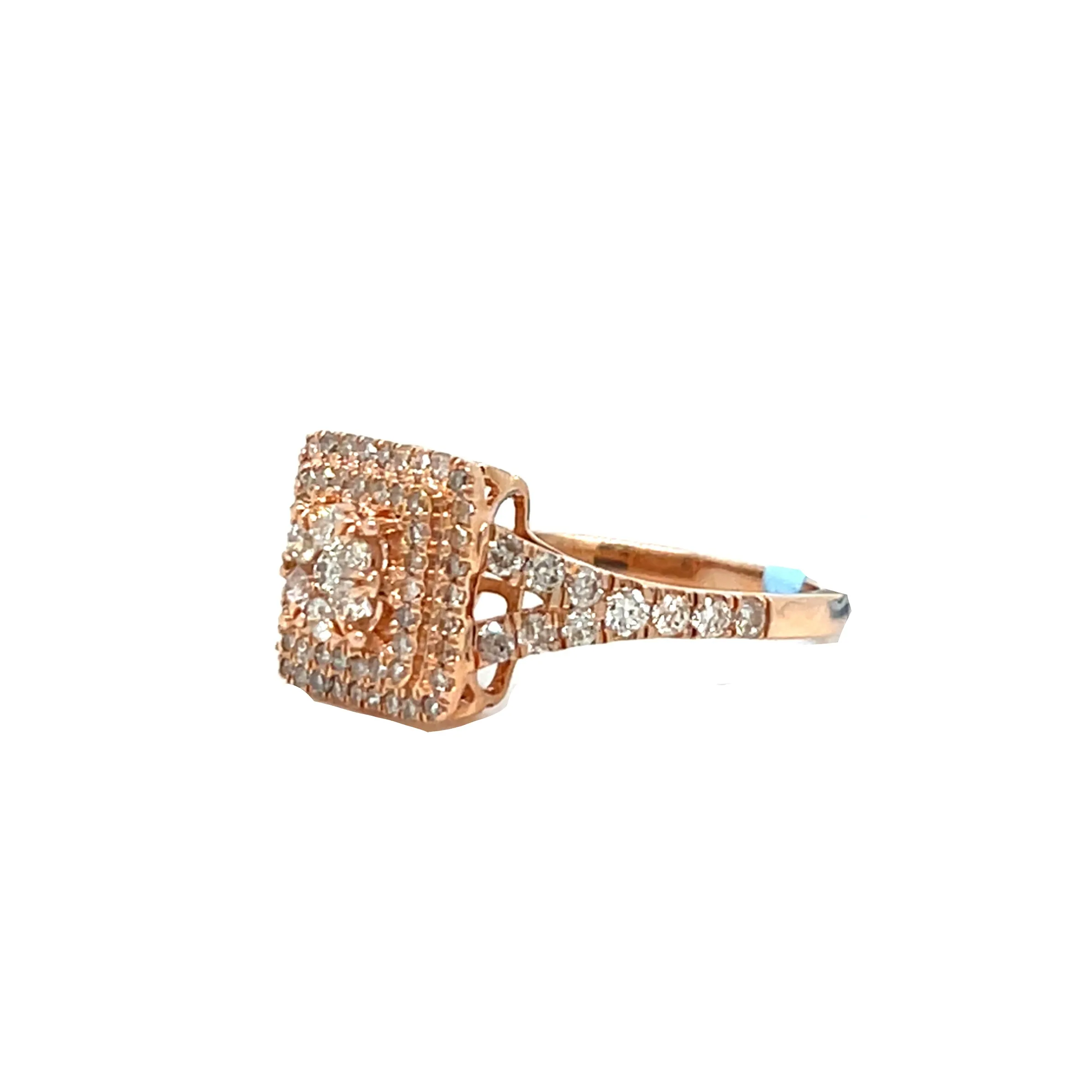 14k Rose-Gold Square 0.85ct Ring - SR10669