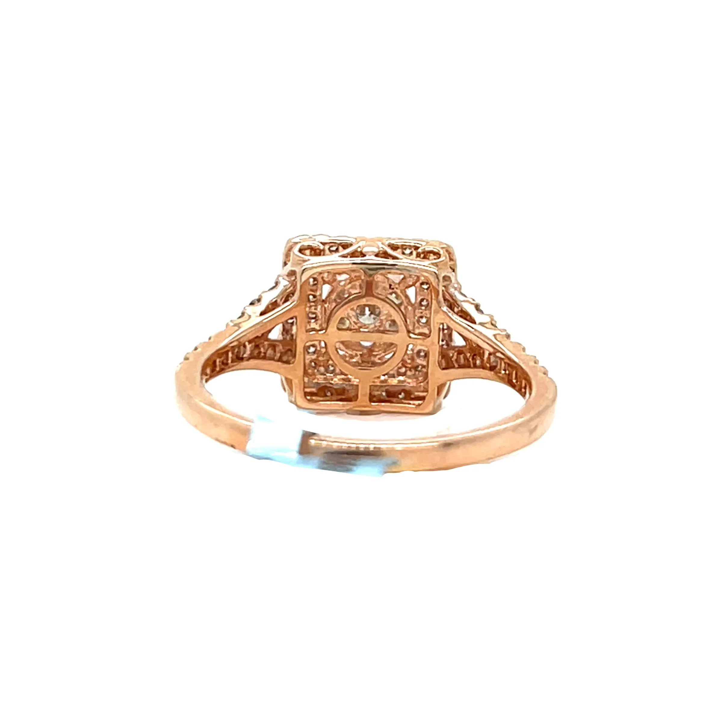 14k Rose-Gold Square 0.85ct Ring - SR10669