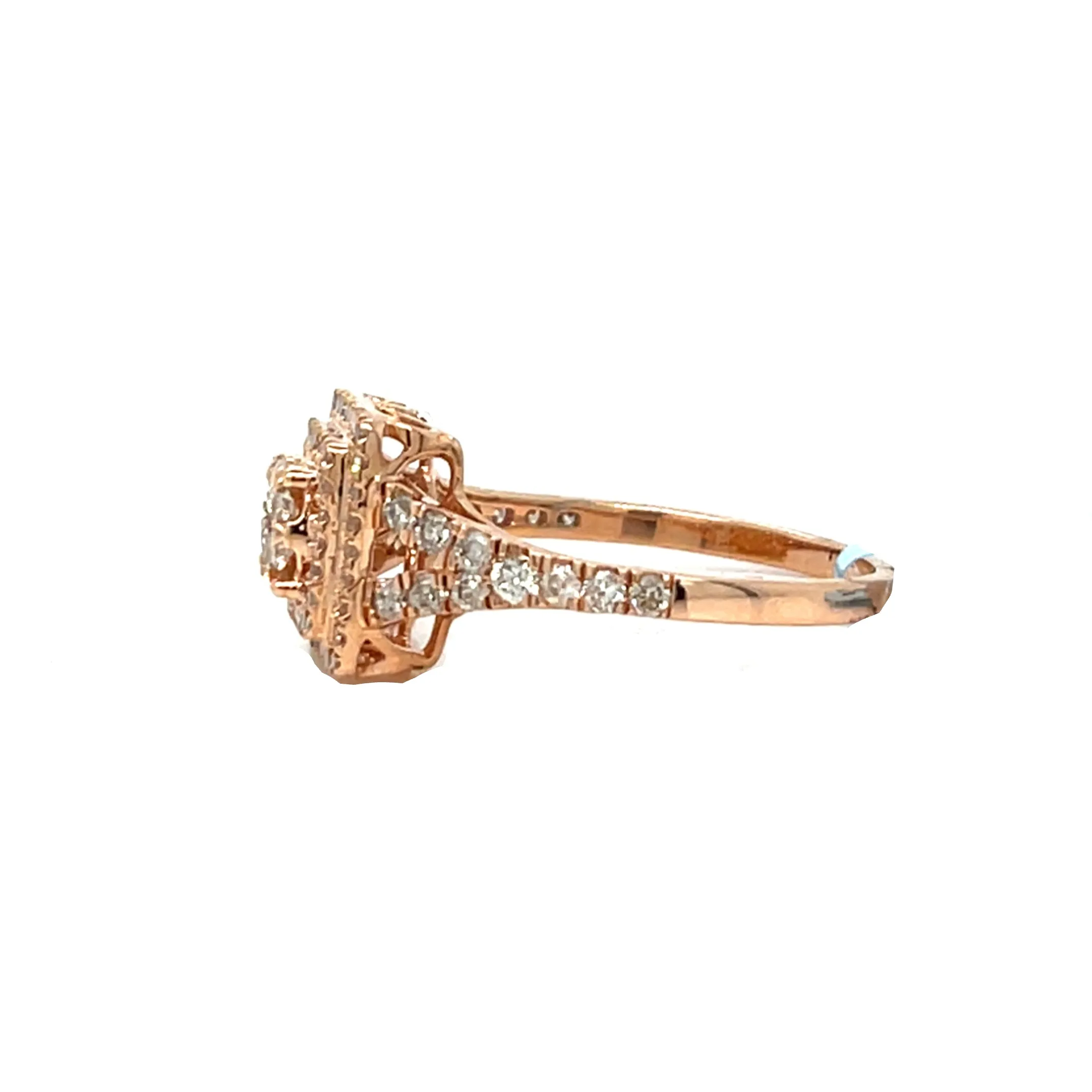 14k Rose-Gold Square 0.85ct Ring - SR10669