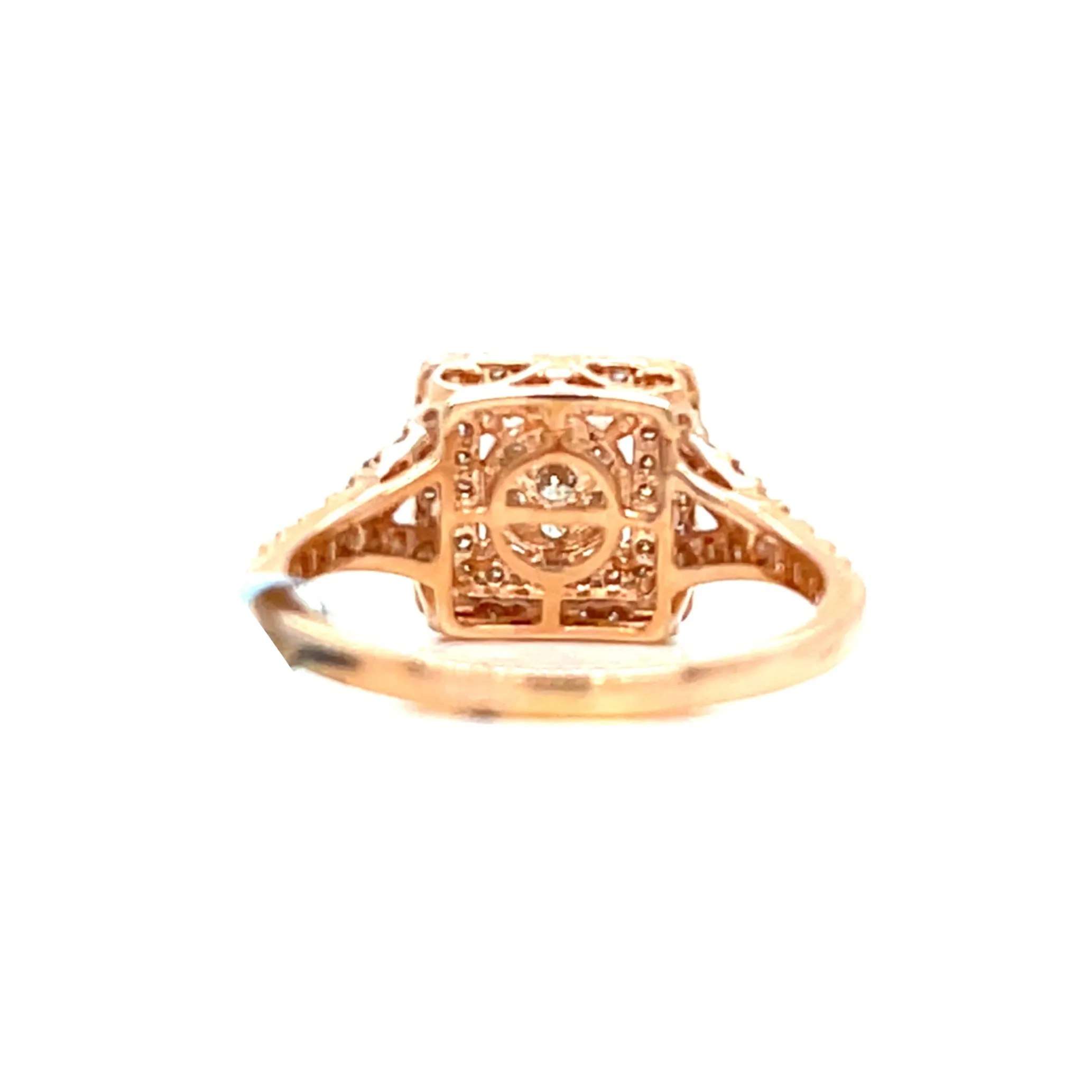 14k Rose-Gold Square 0.85ct Ring - SR10669