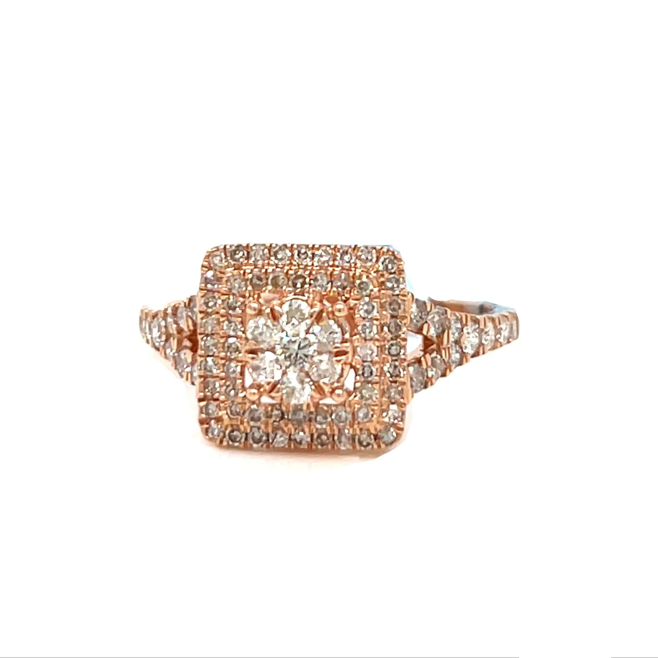 14k Rose-Gold Square 0.85ct Ring - SR10669