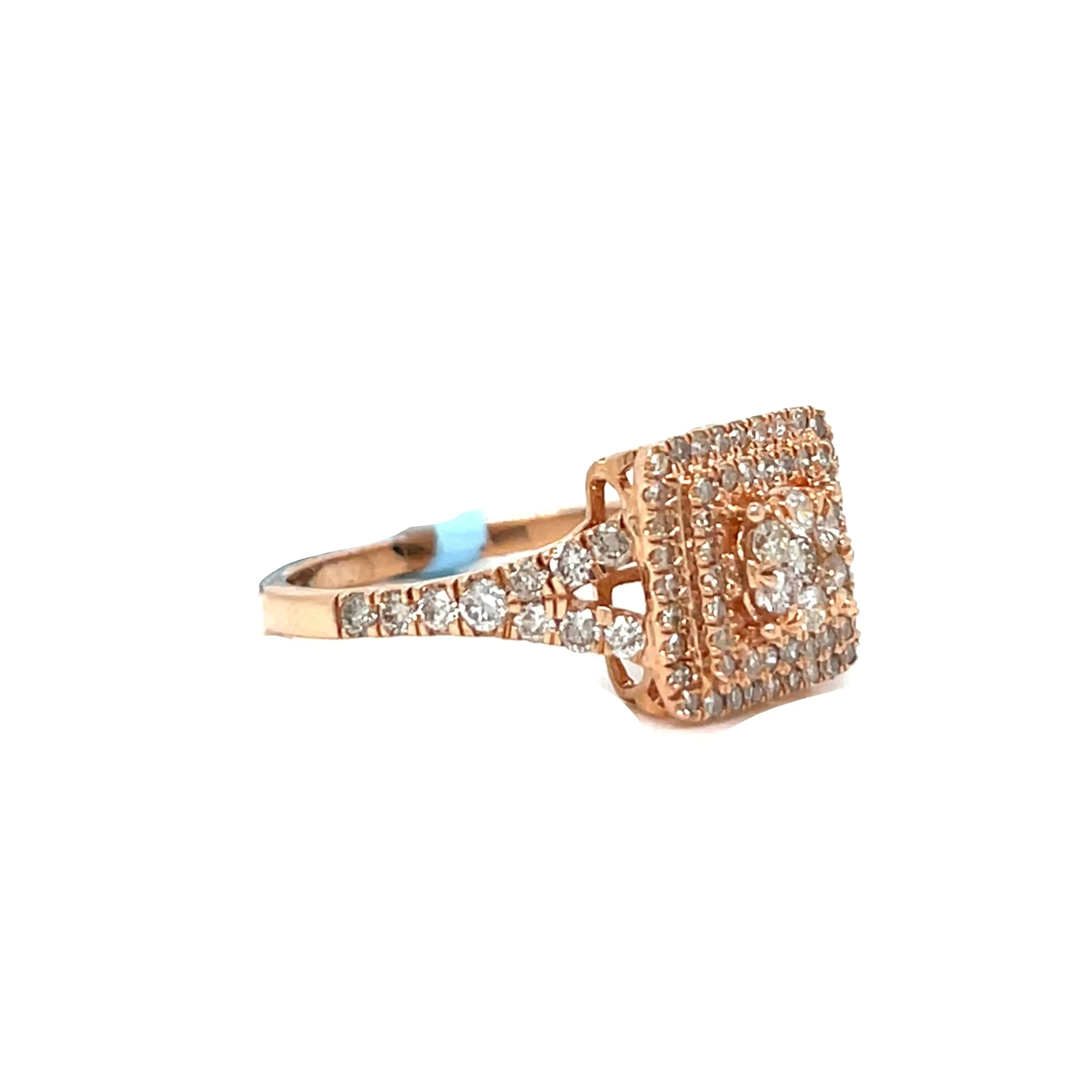 14k Rose-Gold Square 0.85ct Ring - SR10669