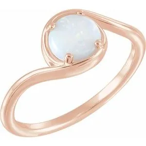 14K Rose Opal Bypass Ring