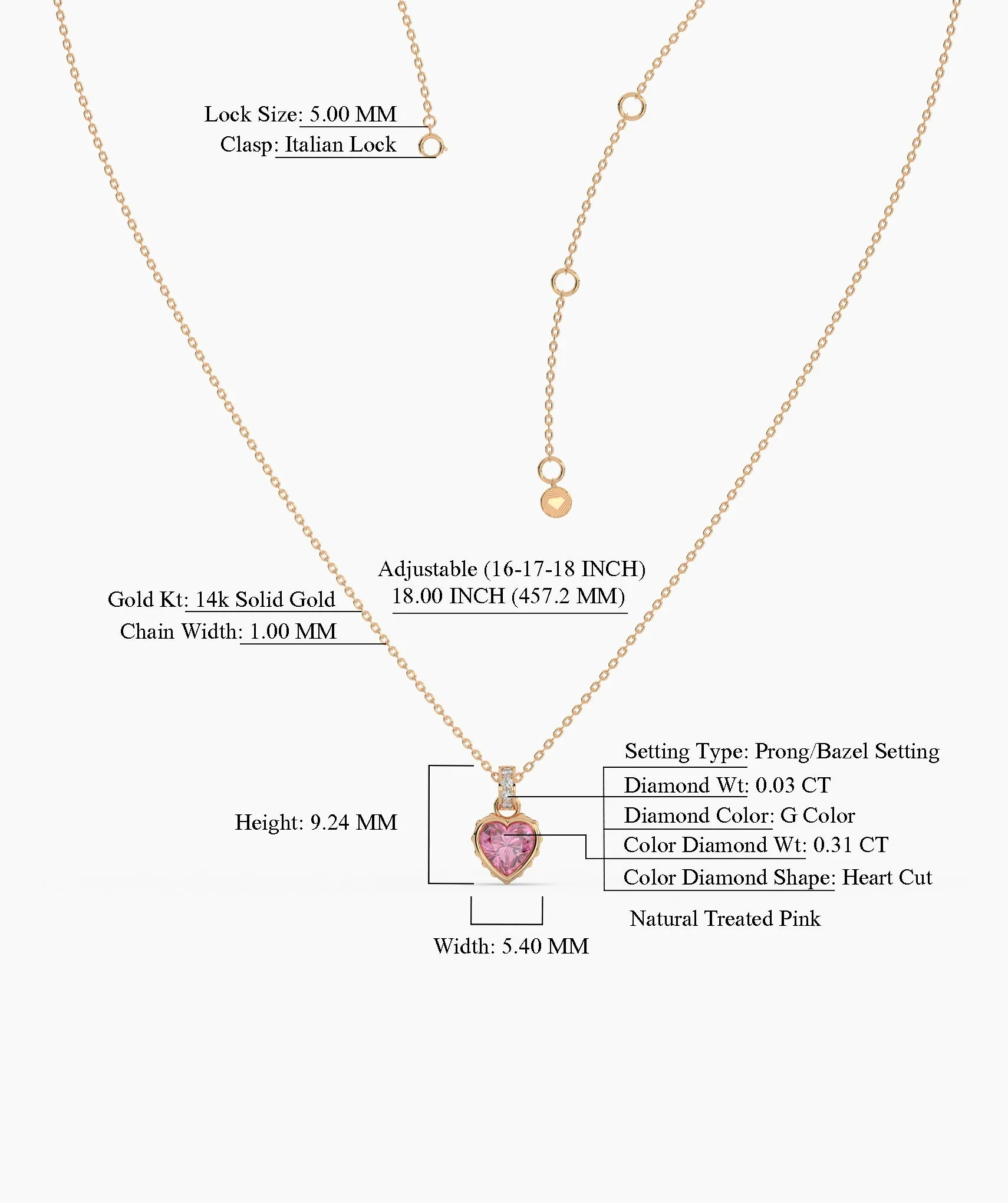 14K Solid Gold Necklace with Vibrant Red Stone