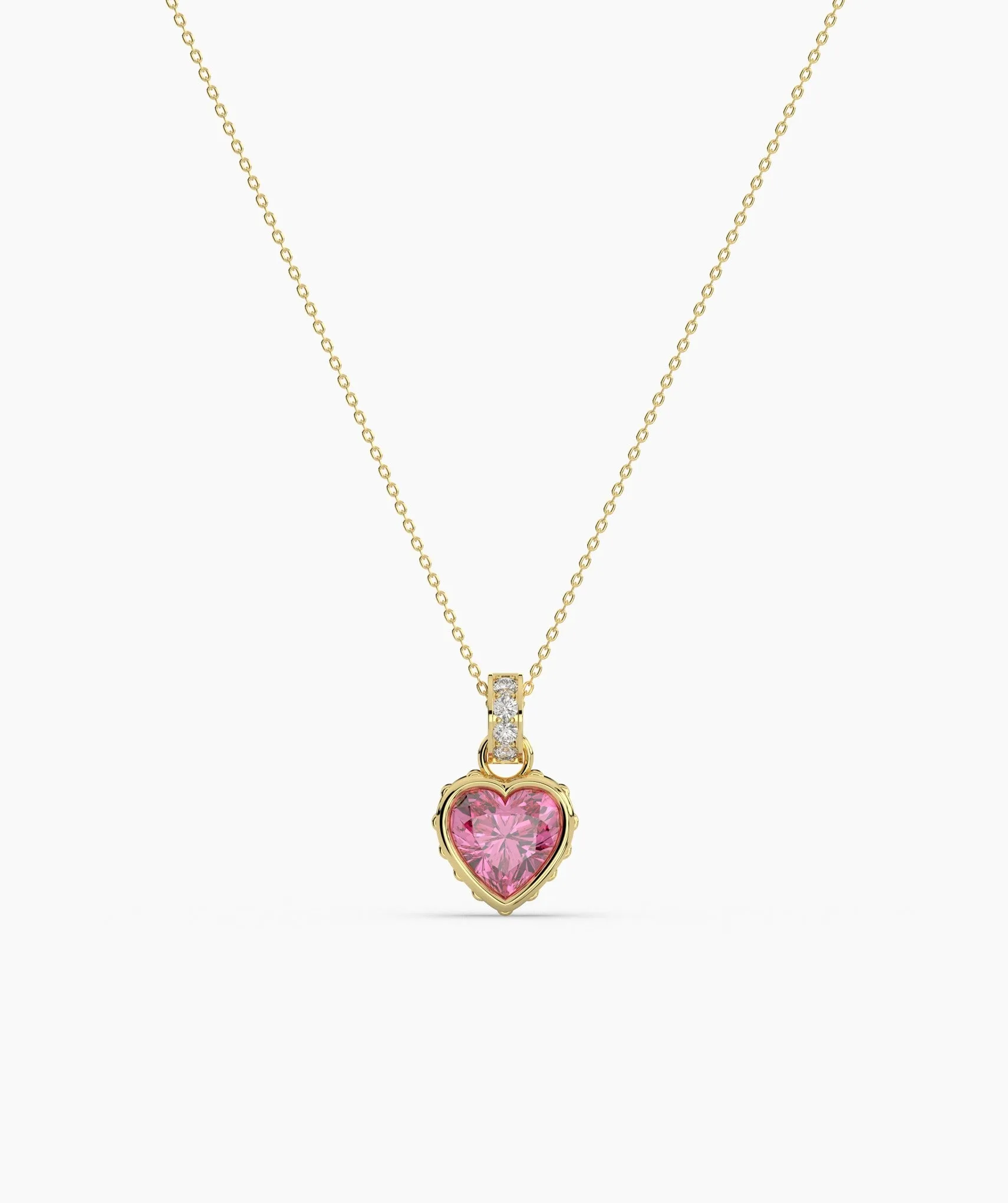 14K Solid Gold Necklace with Vibrant Red Stone