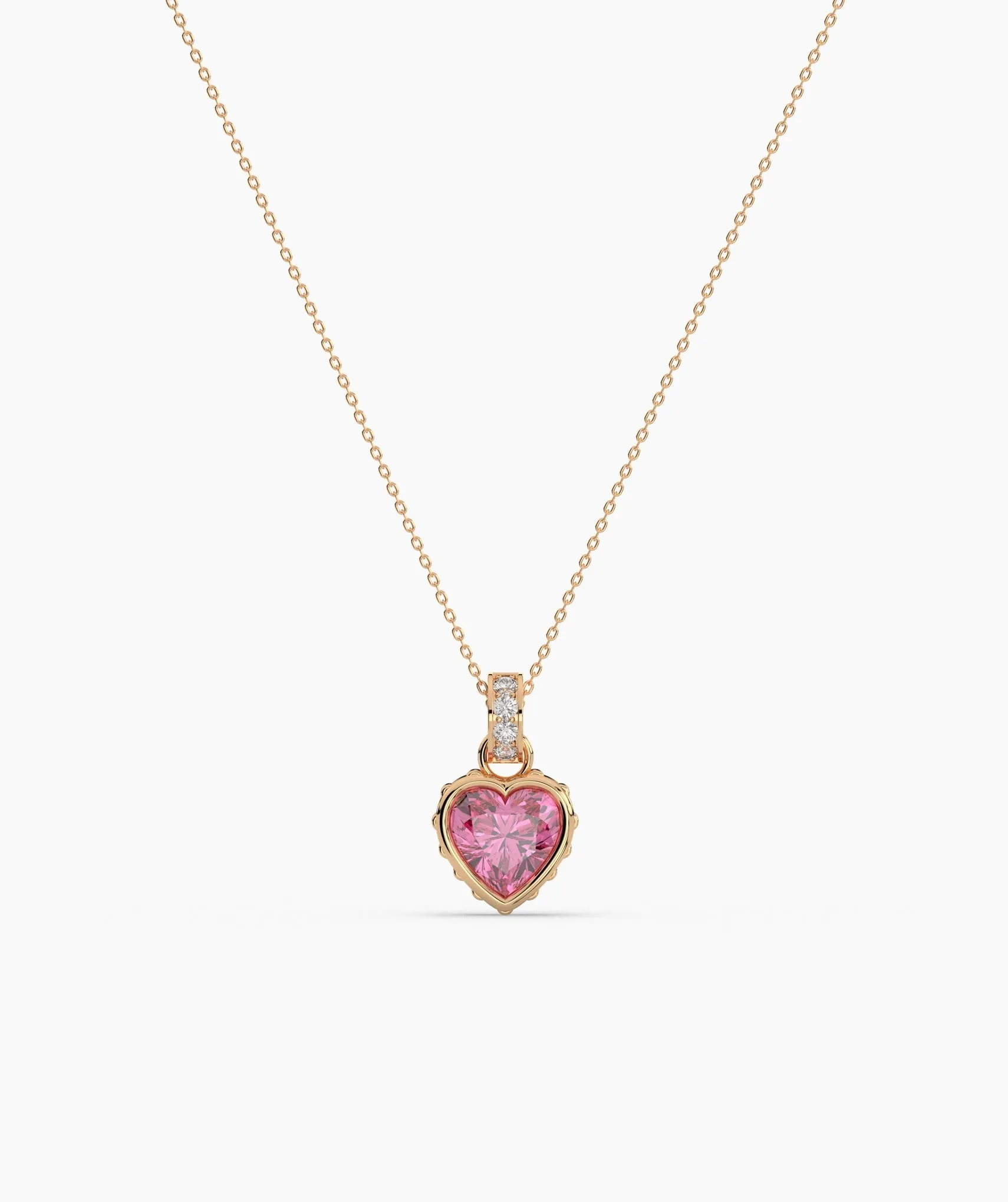 14K Solid Gold Necklace with Vibrant Red Stone