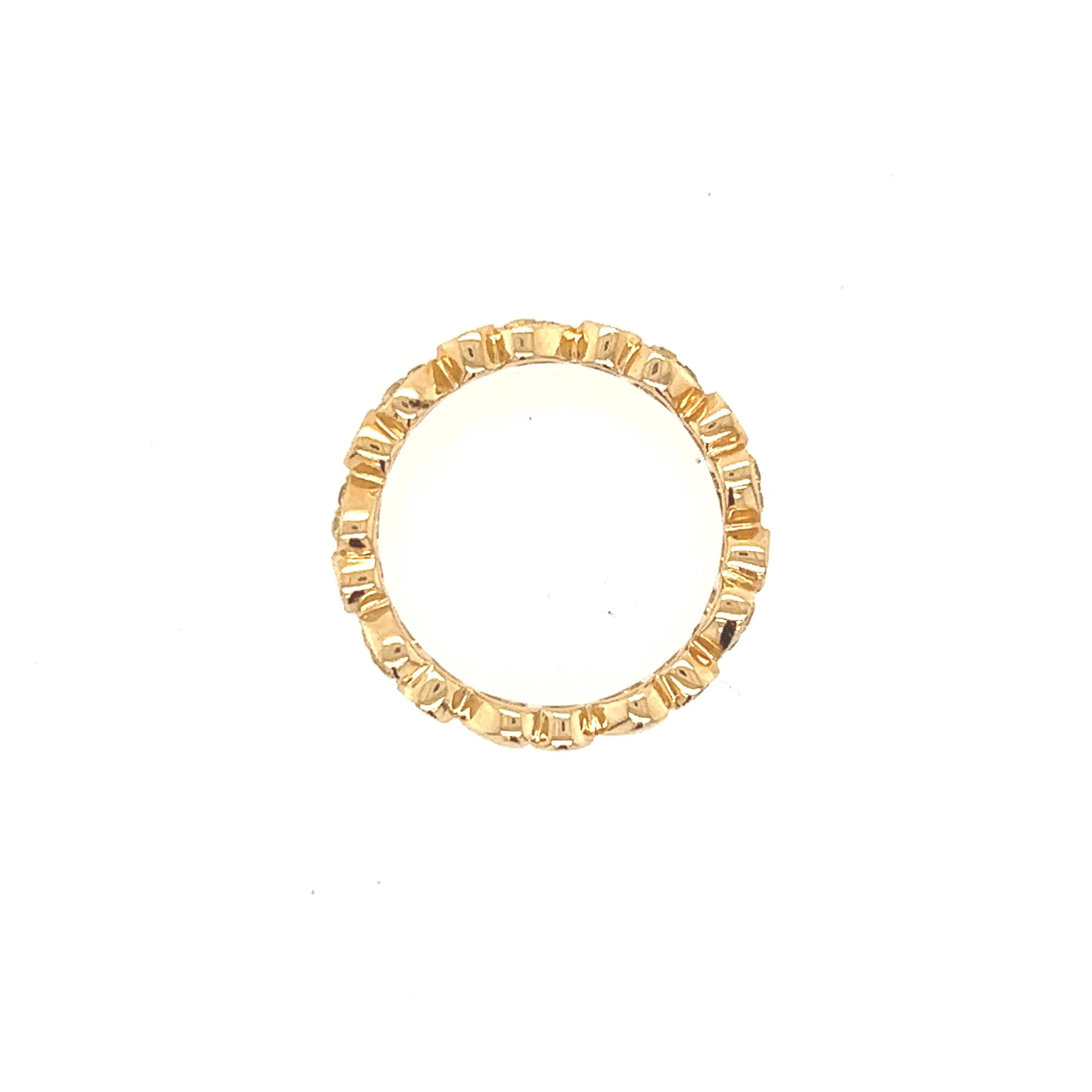 14K Solid Yellow Gold Diamond And Yellow Sapphire Heart Eternity Ring Size 6 US