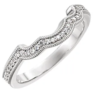 14K White 1/8 CTW Diamond Band for 5.8 mm Round Ring