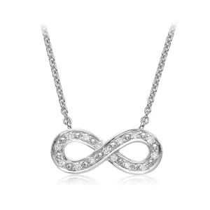 14K White Gold (0.06ct) Diamond Infinity Necklace