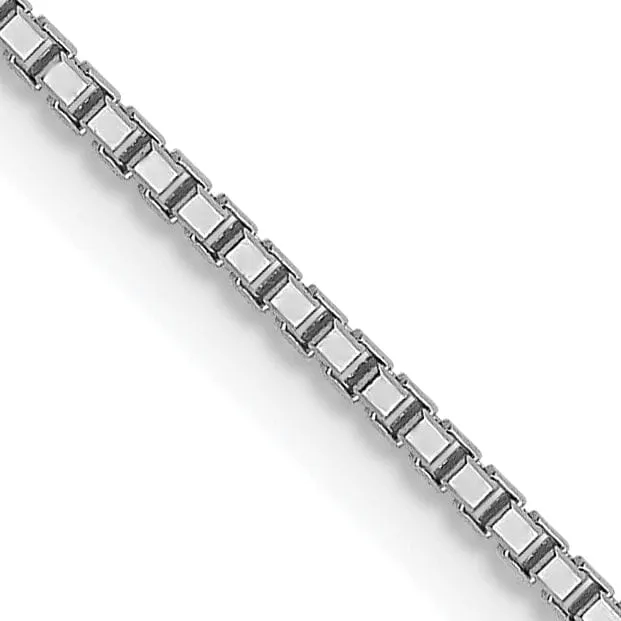 14K White Gold 1 mm Octagonal Sparkle Box