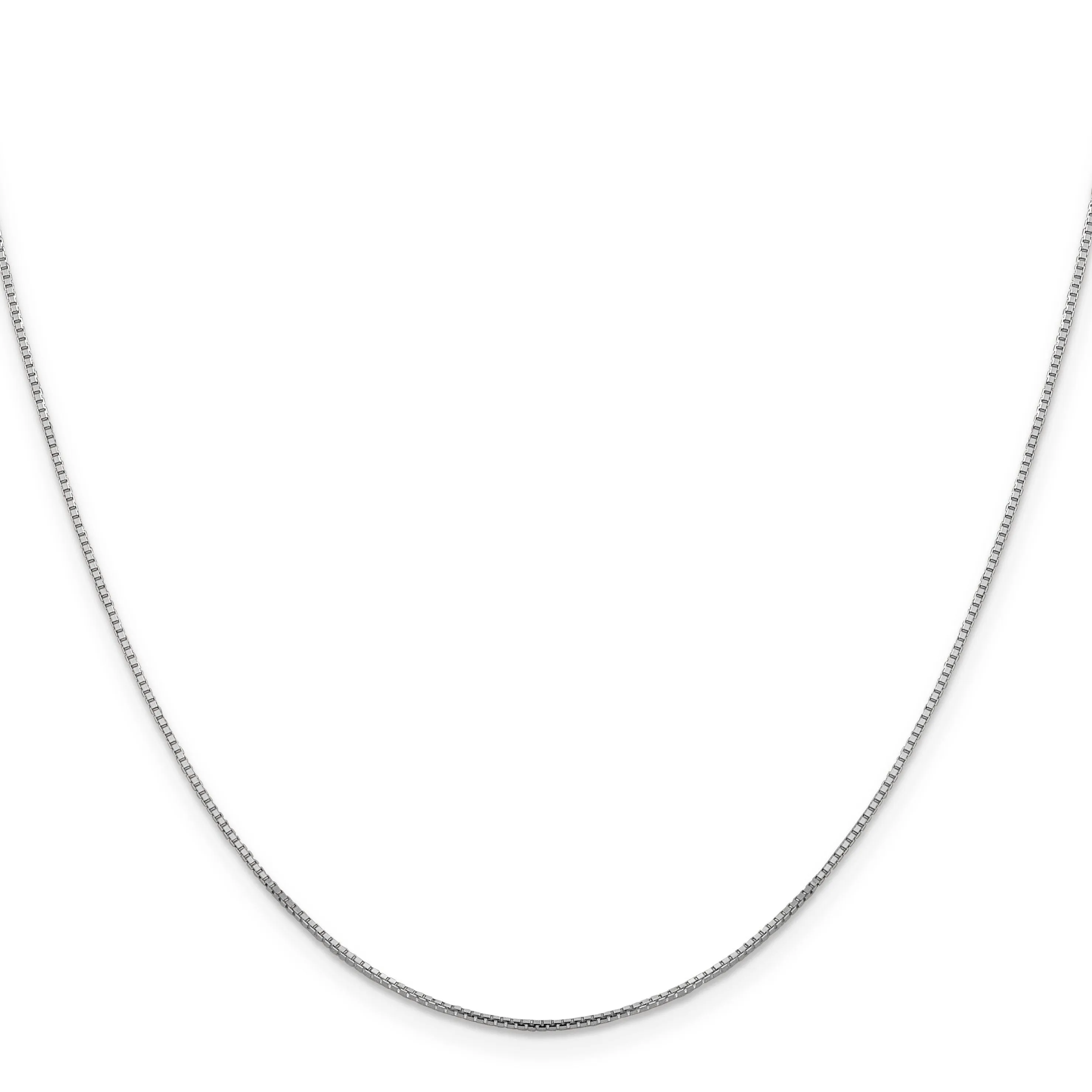 14K White Gold 1 mm Octagonal Sparkle Box
