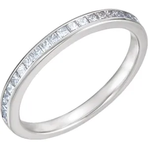 14k White Gold 1/2 CTW Diamond Band, Size 7