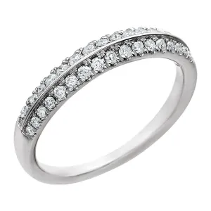 14k White Gold 1/3 CTW Diamond Knife Edge Anniversary Band , Size 7