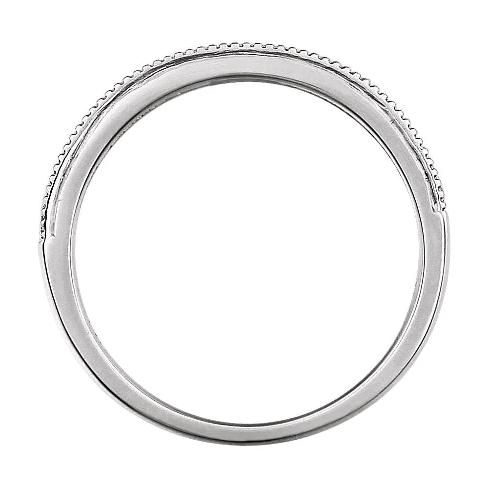 14k White Gold 1/5 CTW Diamond Band, Size 7