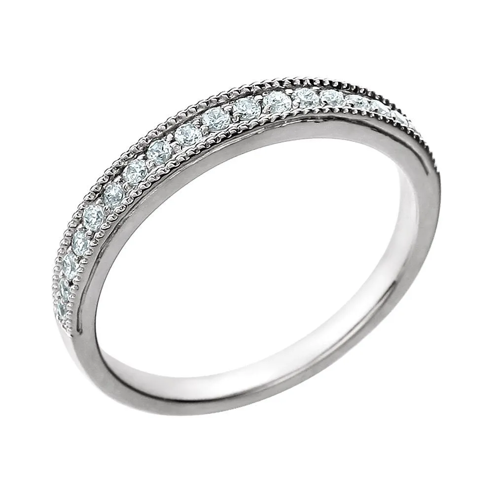 14k White Gold 1/5 CTW Diamond Band, Size 7