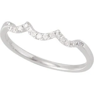14k White Gold 1/8 CTW Diamond Matching Band to 5/8 CTW Semi-set Engagement Ring, Size 7