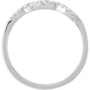 14k White Gold 1/8 CTW Diamond Matching Band to 5/8 CTW Semi-set Engagement Ring, Size 7