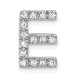 14K White Gold Diamond 0.15-CT Letter E Initial Charm Pendant