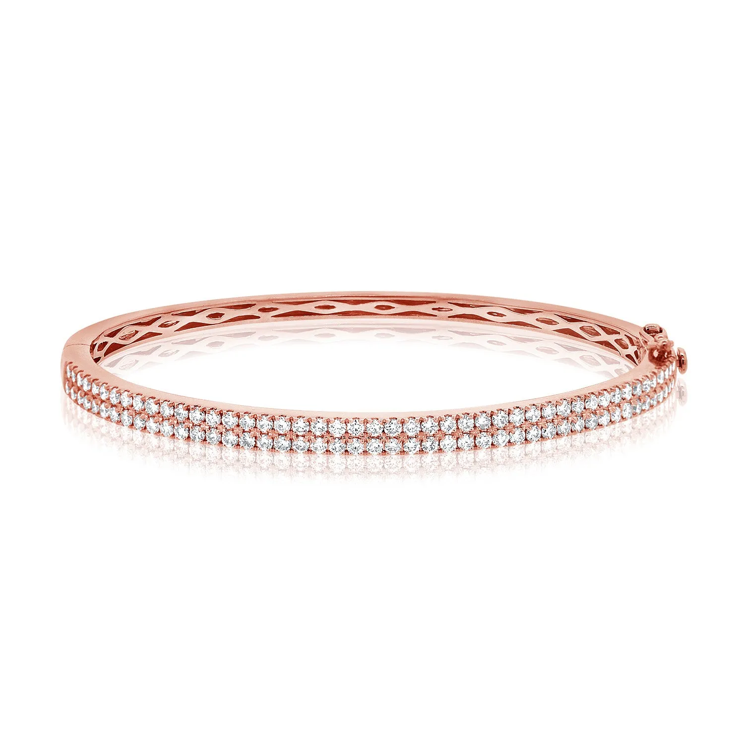 14k White Gold Diamond Bangle