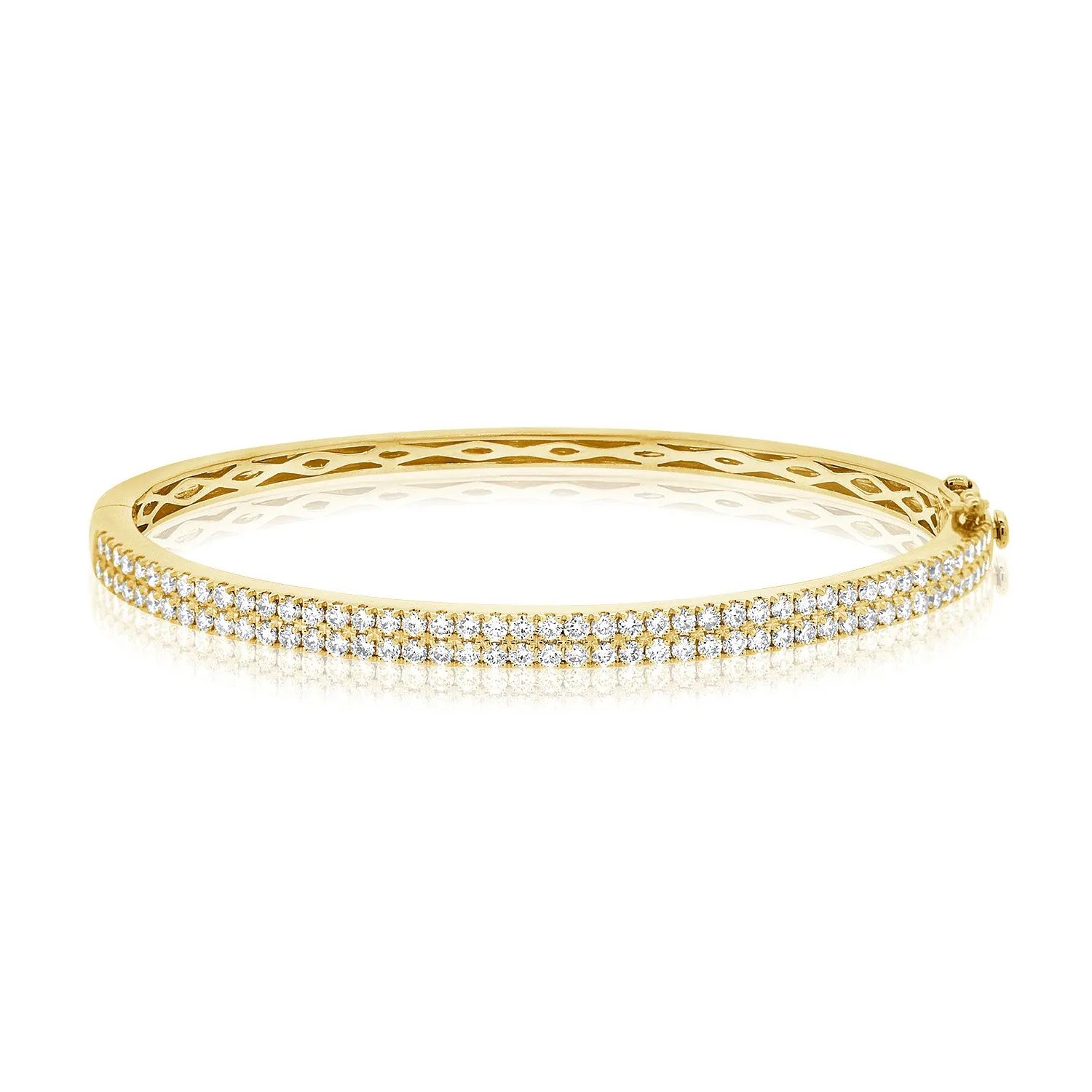 14k White Gold Diamond Bangle