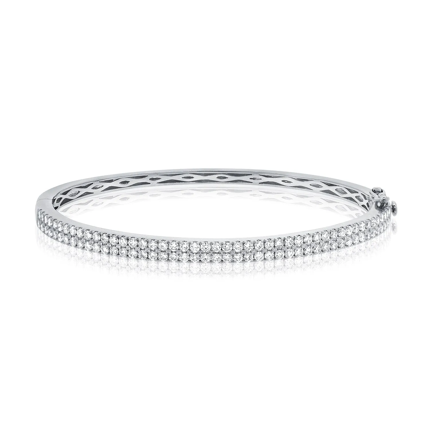 14k White Gold Diamond Bangle