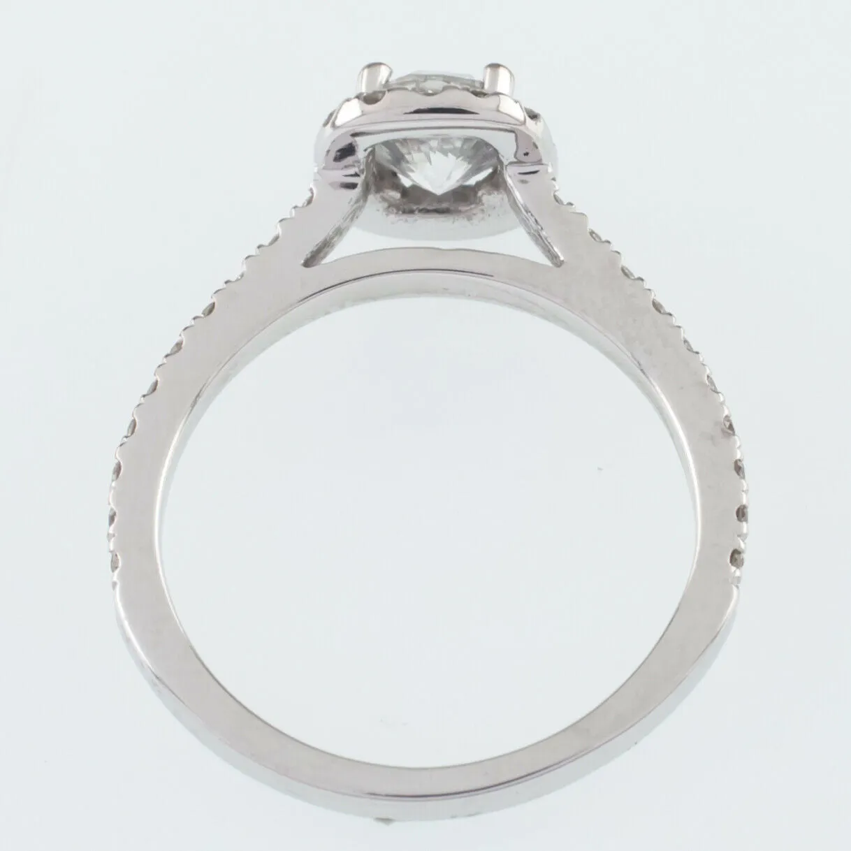 14k White Gold Diamond Solitaire Ring w/ Accents TDW 1.10 ct Size 3.75 w/ Cert