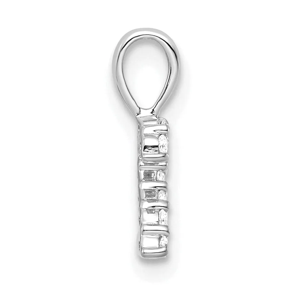 14k White Gold Polished Finish with Diamonds Number 2 Pendant