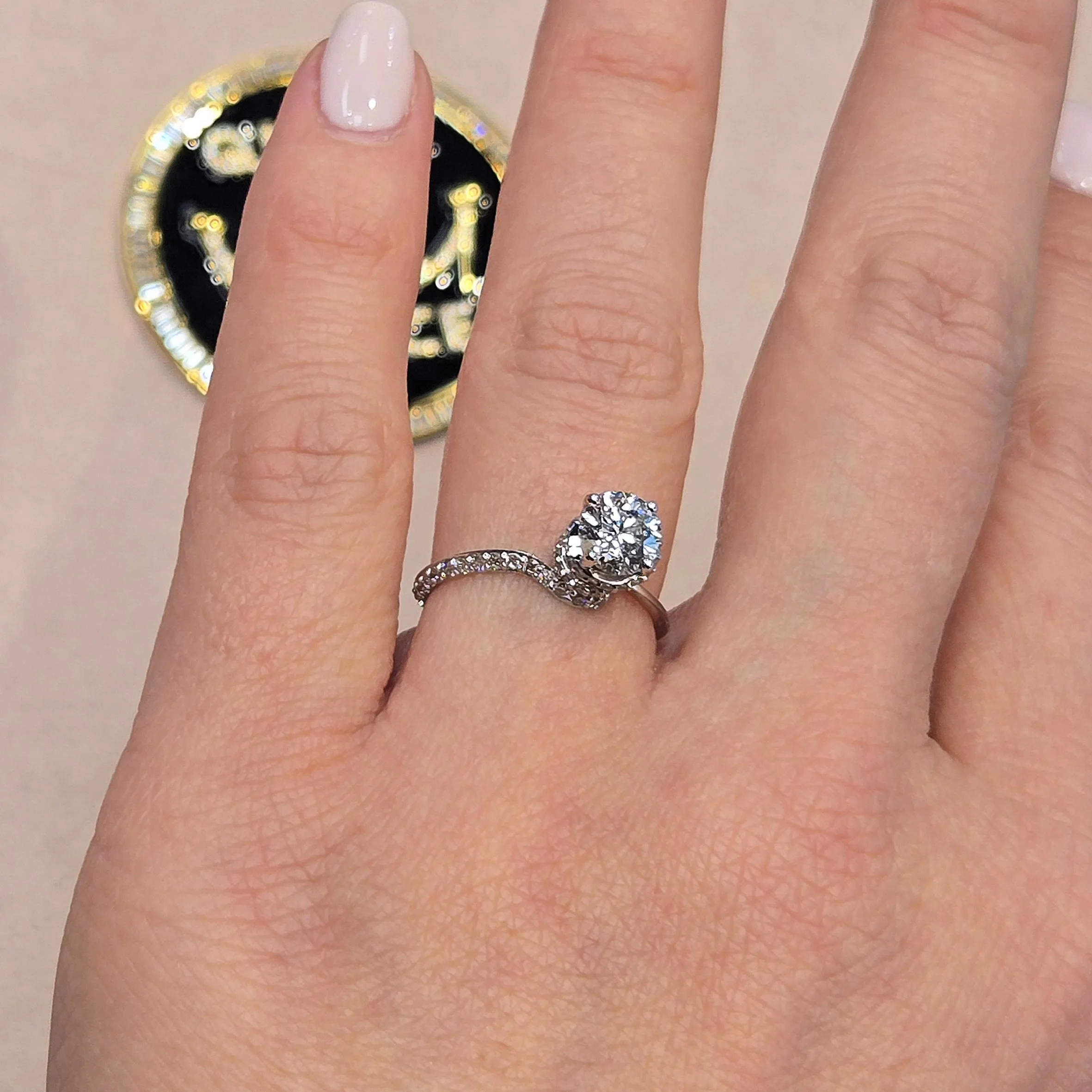 14k White Gold Spiral 1.45ct Ring - SR19262