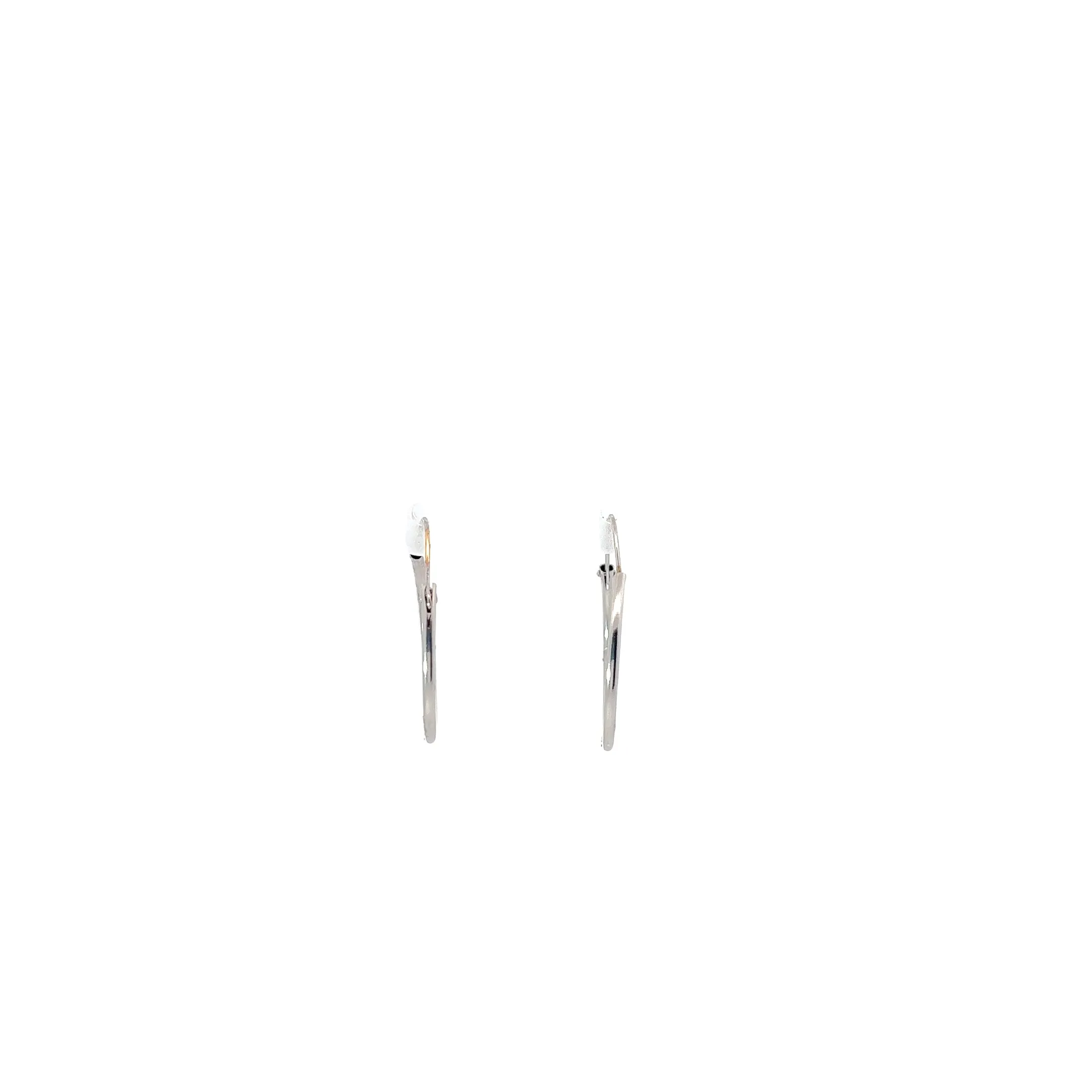 14k White Gold Thin Hoop Earrings 4 grams