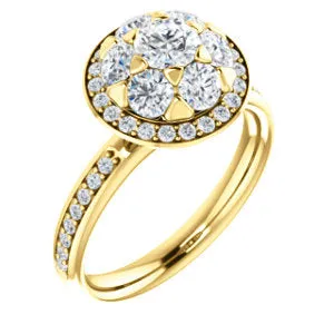 14K Yellow 1 1/3 CTW Diamond Engagement Ring