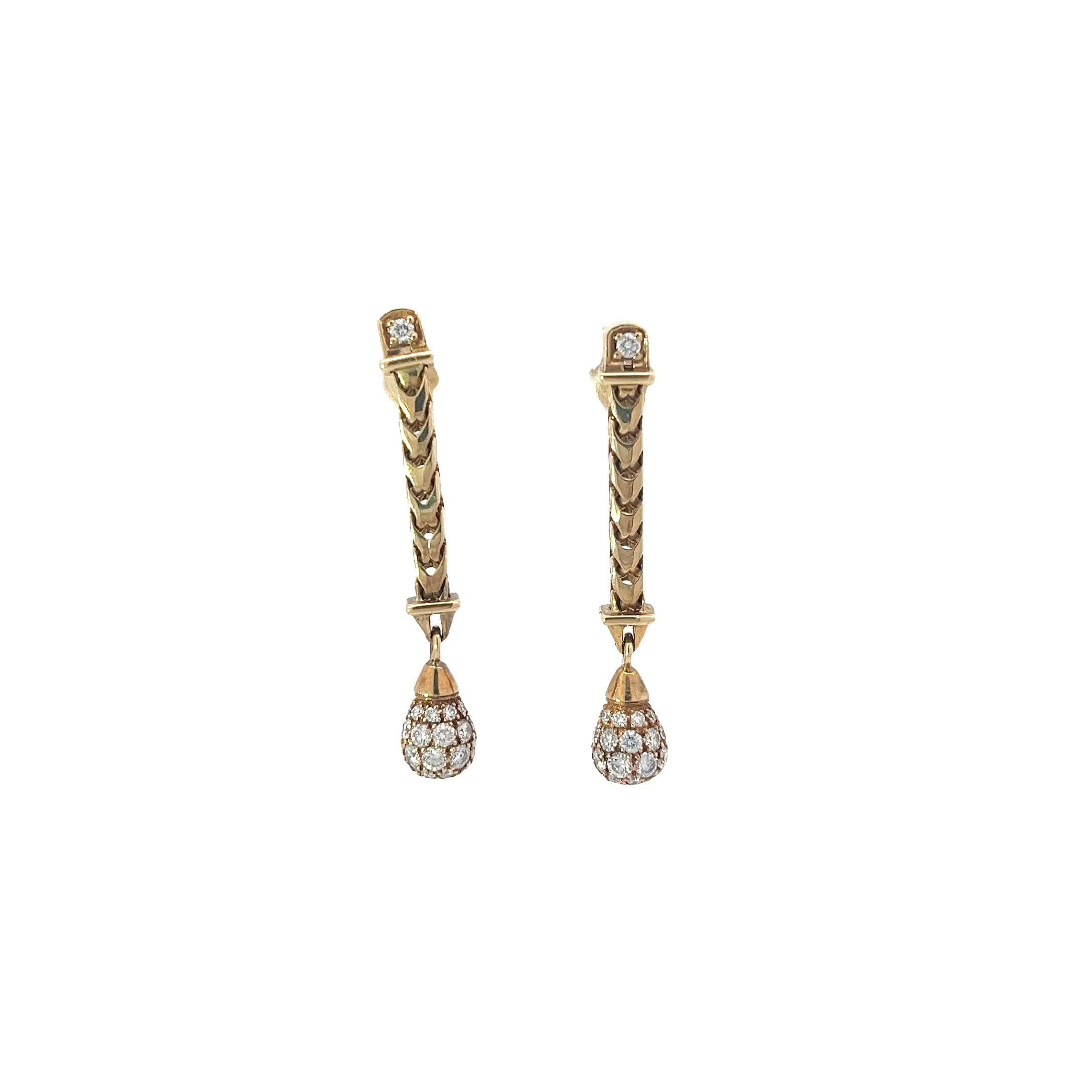 14k Yellow Gold 1.00ct E VS1 Round Diamond Drop Earrings