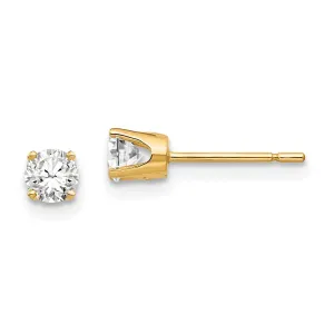 14k Yellow Gold Cubic Zirconia Stud Earrings
