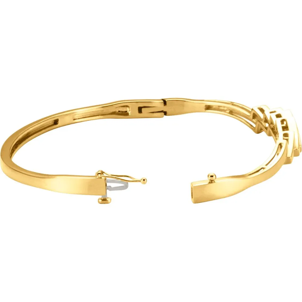 14k Yellow Gold Hinged Bangle Bracelet