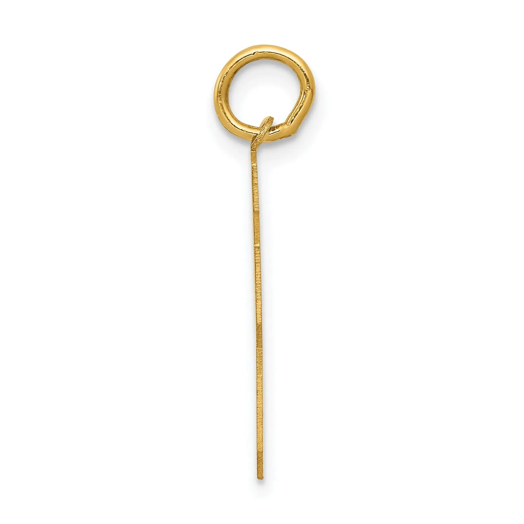 14k Yellow Gold Satin Brush Finish Medium Size Number 63 Charm Pendant