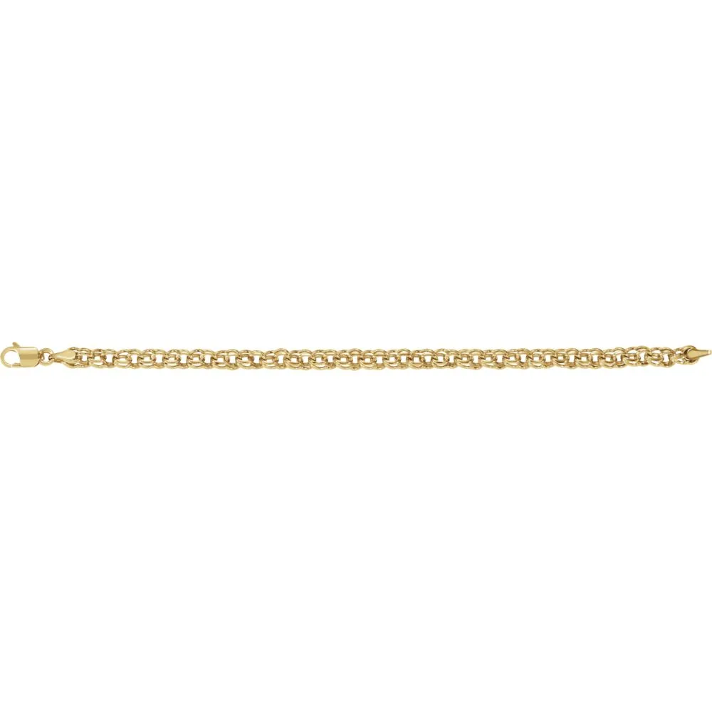 14k Yellow Gold Solid Charm 7" Bracelet