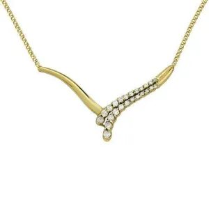 14k Yellow Gold Women's Necklace 0.79 Ctw