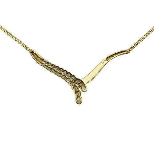 14k Yellow Gold Women's Necklace 0.79 Ctw