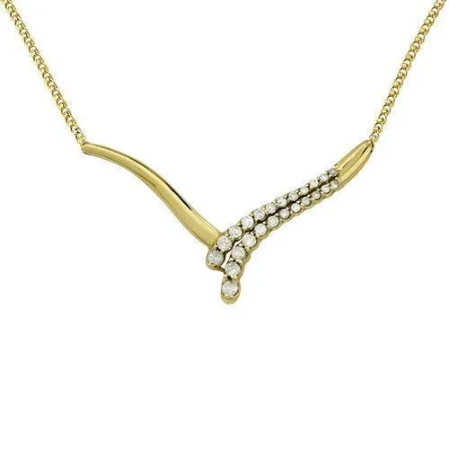 14k Yellow Gold Women's Necklace 0.79 Ctw