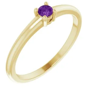 14K Yellow Natural Natural Amethyst Ring