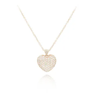 14KT Rose Gold Diamond Heart Pendant