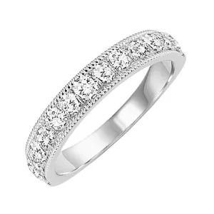 14KT White Gold & Diamond Classic Book Diamond Overatures Band Ring  - 1 ctw