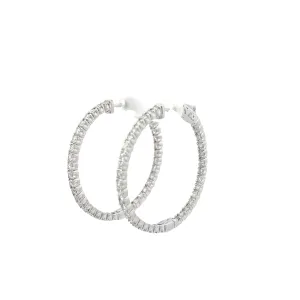 14KW 1.50CT HVS2 1 1/2 INCHES IN/OUT DIAMOND HOOPS