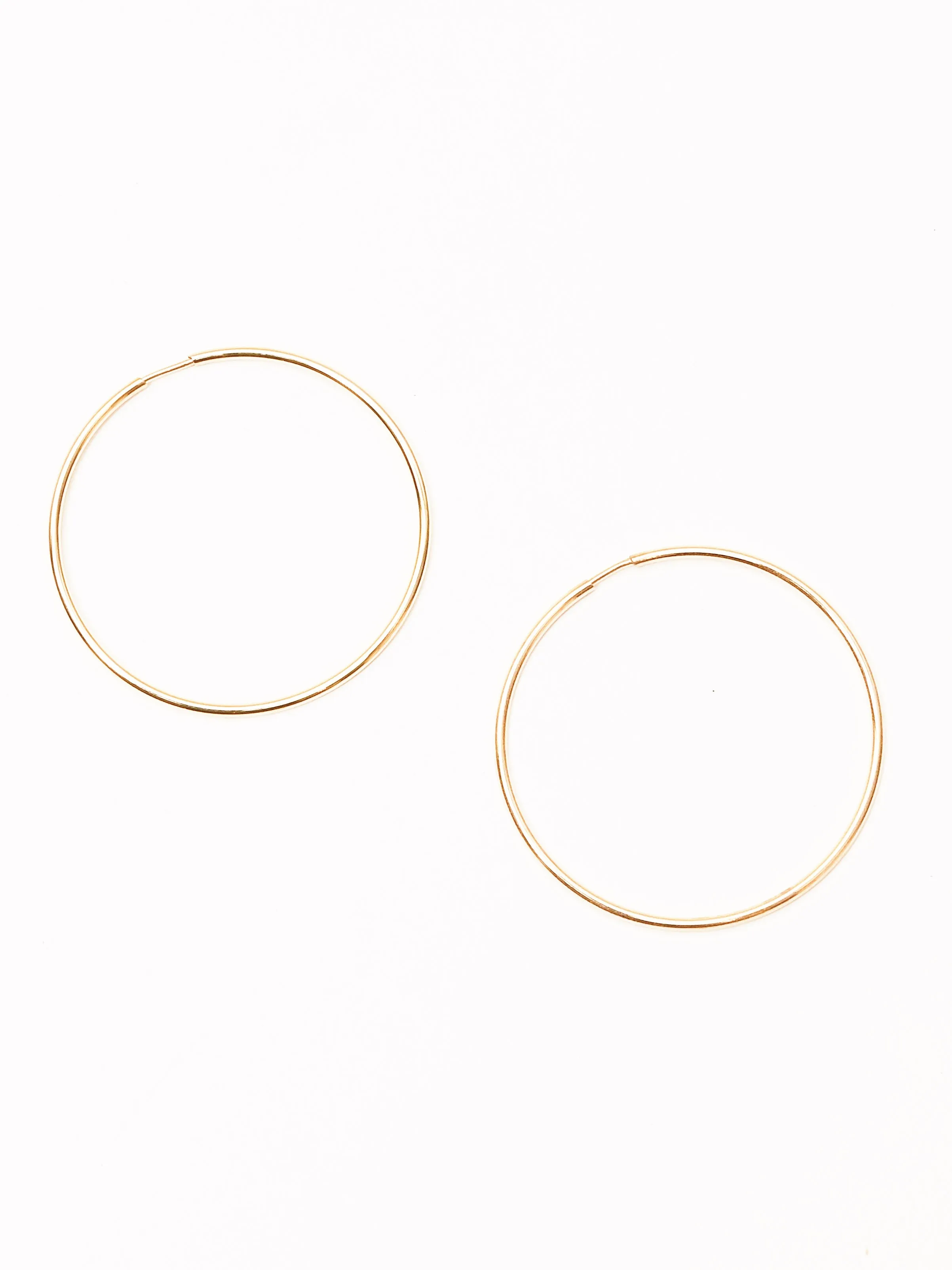 14KY 34X1.2 MM Endless Hoop Earrings