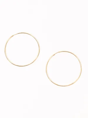 14KY 34X1.2 MM Endless Hoop Earrings
