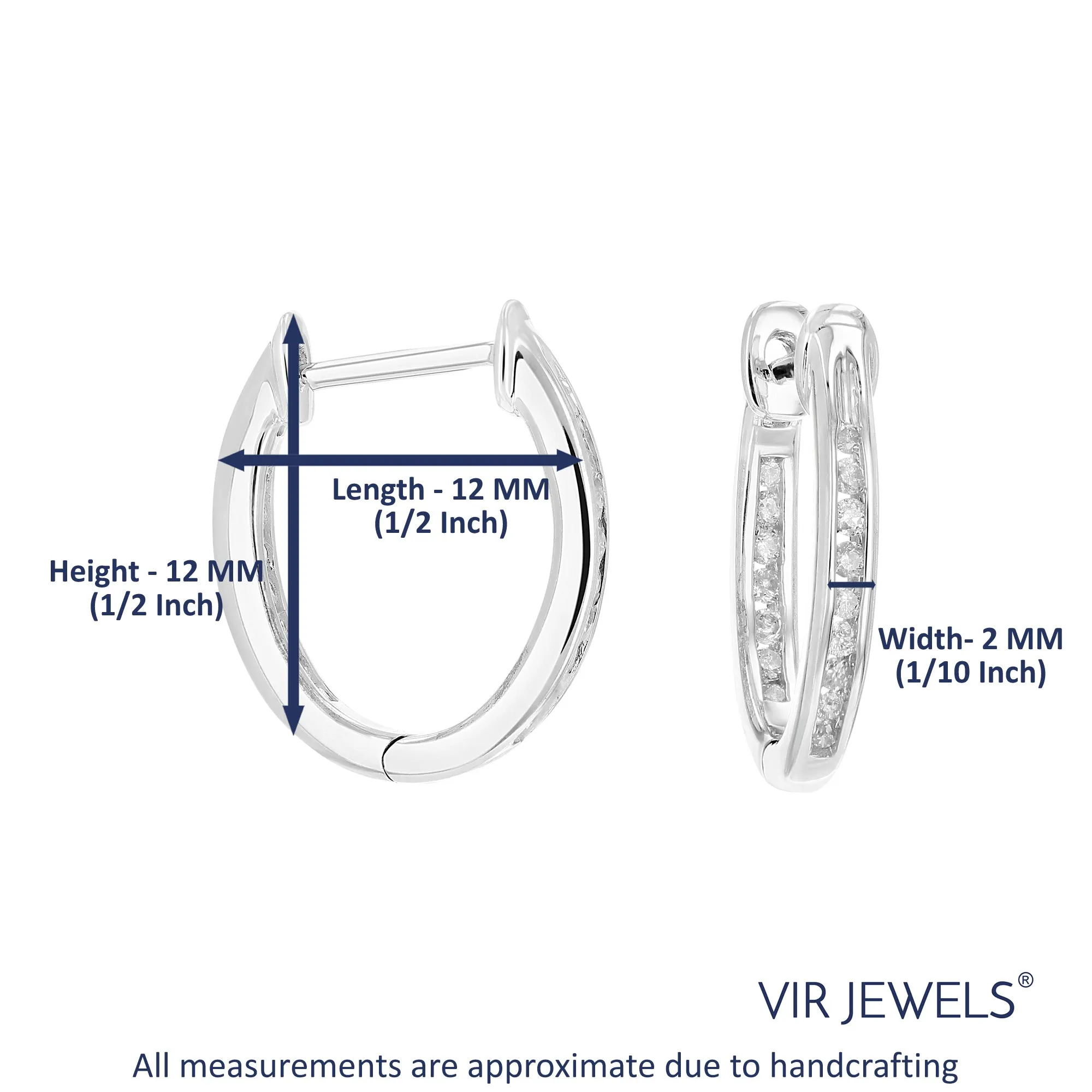 1/5 cttw Channel Diamond Inside Out Hoop Earrings Sterling Silver