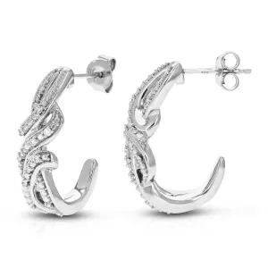 1/5 cttw Lab Diamond Contemporary Dangle Earrings in Silver