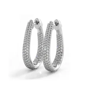 1.50 ctw. Inside Out Dome Pave Diamond Hoop Earrings