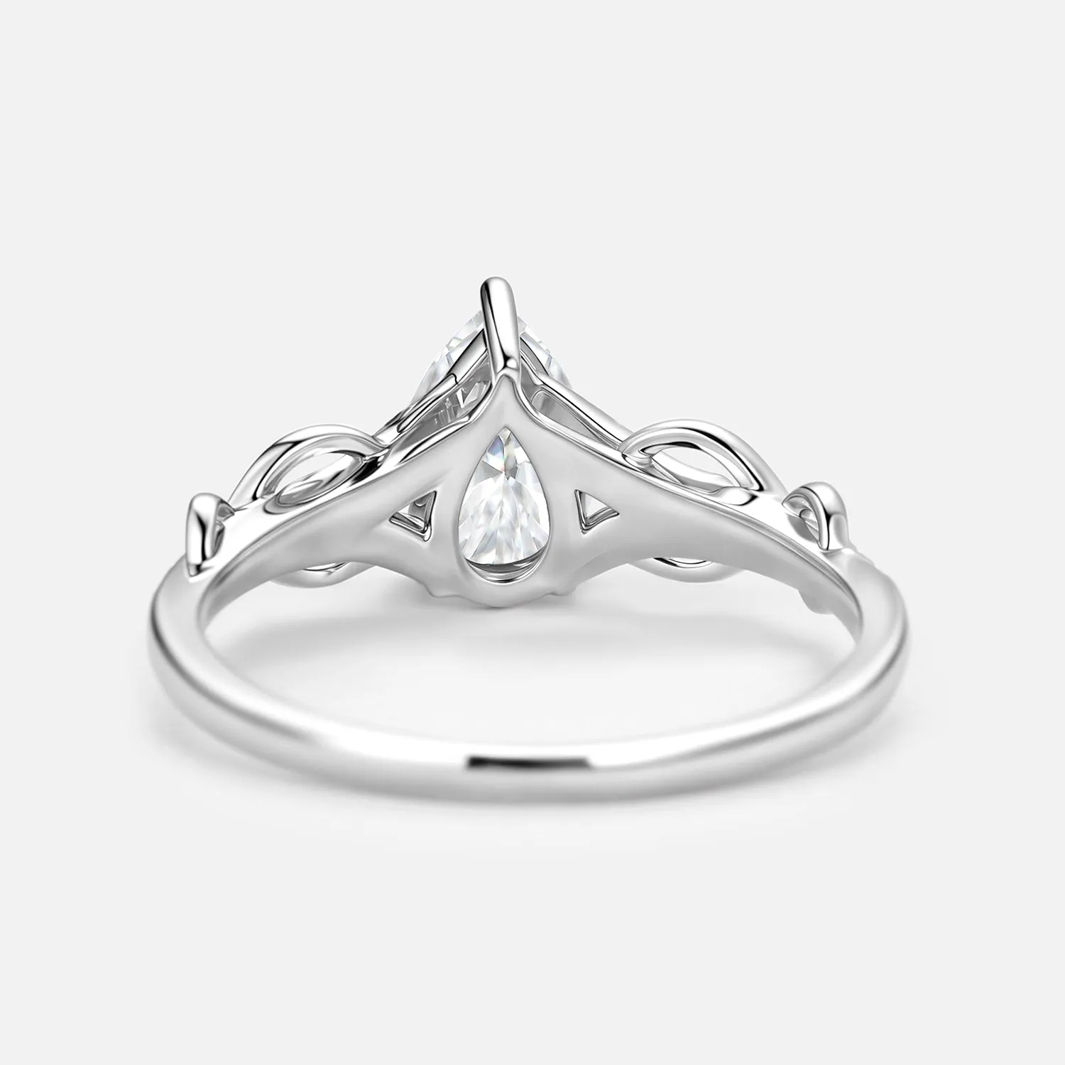 1.5ct Pear Cut Colorless Moissanite Antique Engagement Ring