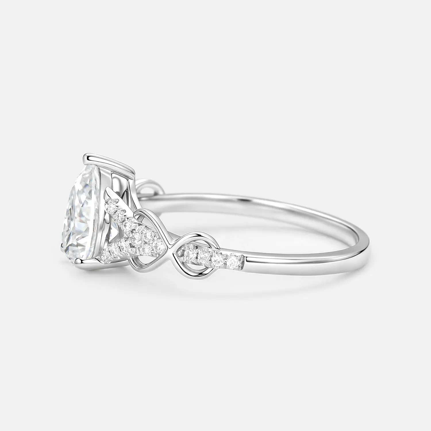 1.5ct Pear Cut Colorless Moissanite Antique Engagement Ring